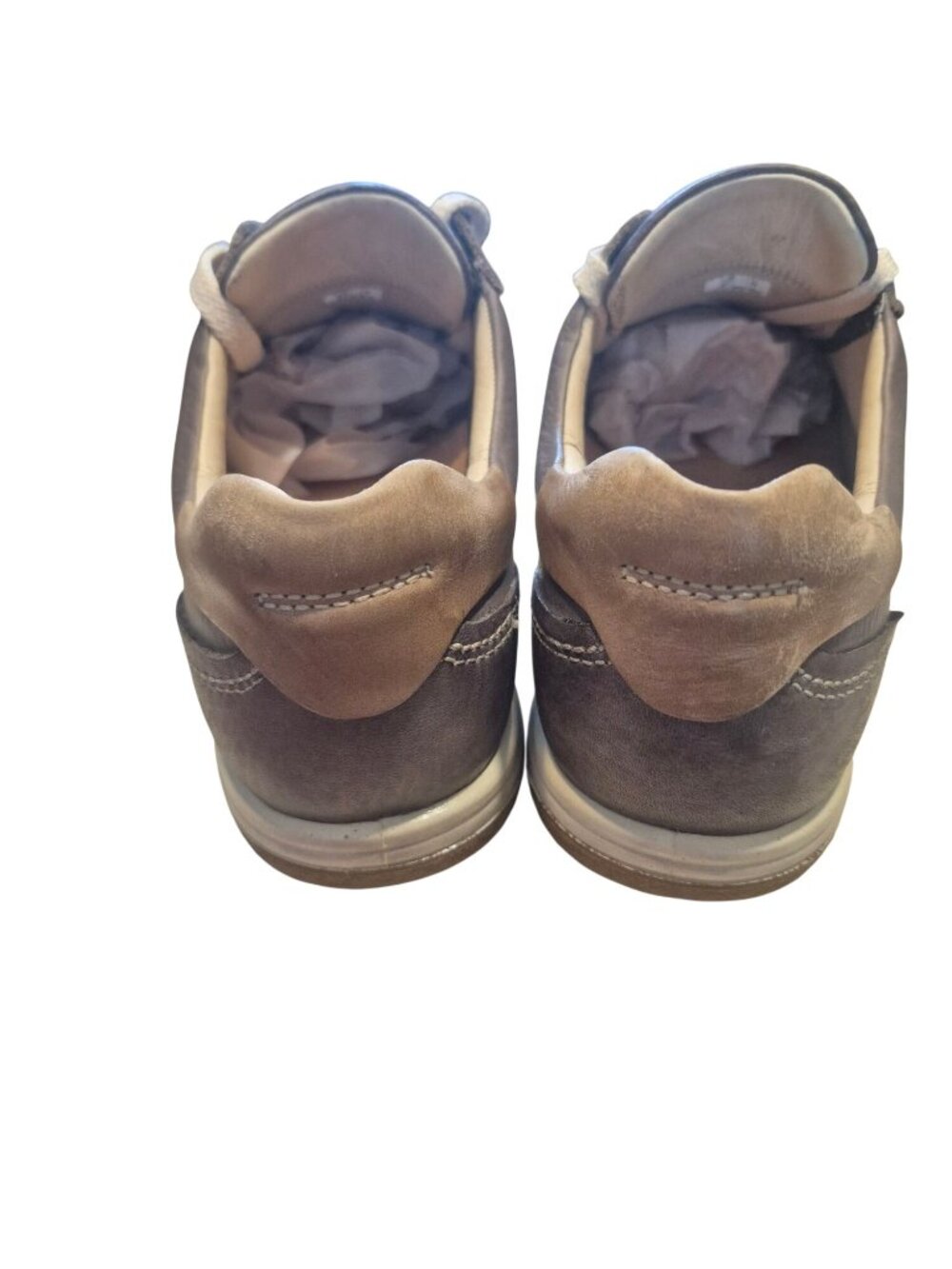 Ecco Gray Leather Casual Lace-Up Shoes Size 39 - Picture 3 of 7